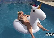 Aviva Rocks Masturbates On A Unicorn With Big Tits
