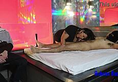 Fucking cuckold's wife's shaved ass without condom, blowjob and doggystyle.