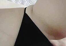 My stepmom toys with dildo right in front of me