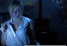 Blonde Teen 18+ Dahlia Masturbates Pussy And Ass In The Dark