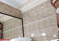 big tits latina model in tiny halloween costume for photoshoot