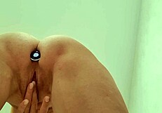 Sister films her close friend masturbating her tight pussy with an anal plug