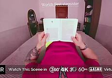 Lustful Stepdaughter performing strip tease in night and facial