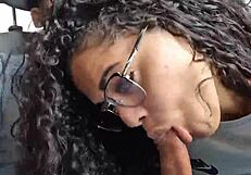 Latina Deepthroats Monster Cock in Homemade Blowjob