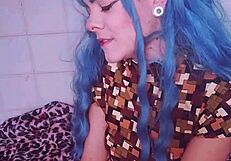 wife humiliates her old cuckold husband in femdom scene.