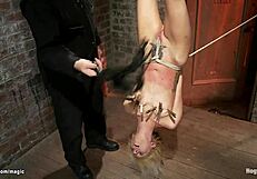 i whipped the blond in upside down suspension