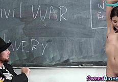 yo, watch this teen get cum dumped hard after sucking!