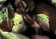 vintage taboo scene unfolds with hairy pussy bent over outdoors in classic style