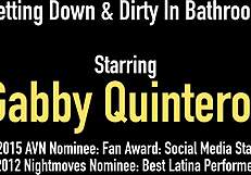 Big-Nippled MexiMilf Gabby Quinteros Slips Fingers Into Her Taco In Lingerie.