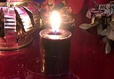 Peruvian shaman performs red magic ritual