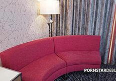 Tanned blonde girl experiences her first porn casting interview