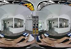 Oiled brunette massage turns steamy for Freya Von Doom in POV.