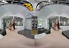 Oiled brunette massage turns steamy for Freya Von Doom in POV.