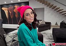 Lila Love strokes Allen Swift's monster cock hard!