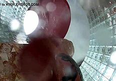 christy mack shows tattooed ass and tits in shower