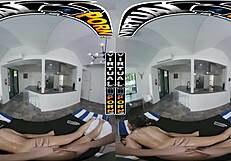 Oiled brunette massage turns steamy for Freya Von Doom in POV.