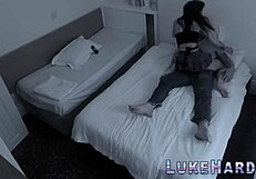 I watch this busty goth get plowed and suck a monster cock while fingering herself.