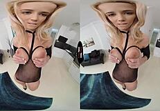 Cuckolding scenarios set with a beautiful and busty blonde in VR