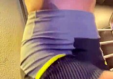 catching big-ass slut in gym masturbating in public bathroom