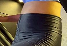 Athletic redhead fitness slut gets pussy licked outdoors