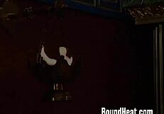 Mistress says, Look at this strapon, slaves, you're going to take it.