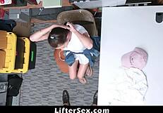 Officer Caught Shoplifting Jeweller Bent Over by Owner's Step Daughter.