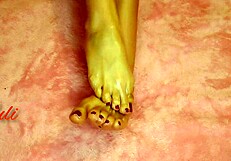 i fix my feet and give them a rich massage