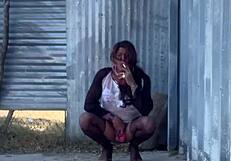 staci takes a piss in public outdoors