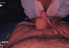 Intense blowjob from couple leads to cumshot