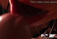 Amateur Couple’s Close-Up Blowjob Drips With Cum