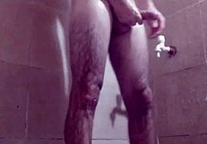 Mexican Woman Masturbates Outdoors In Shower