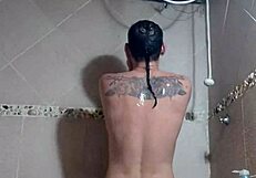Mexican Woman Masturbates Outdoors In Shower