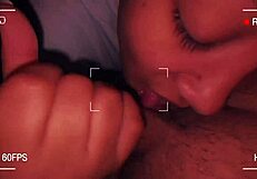 Intense blowjob from couple leads to cumshot