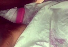 Ride that dildo in your pussy and anal till creampie, she moans during masturbation