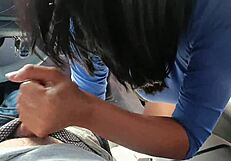 Ever had a coworker surprise you with a quick blowjob in the van?