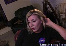 watch this blonde titfuck luke hardy's monster cock?