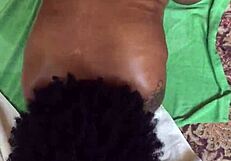 What does Hazelnutxxx do with her oiled ebony body?