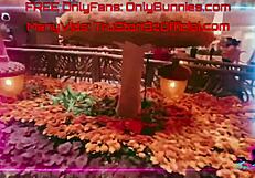 Four Gorgeous Sluts Surrounding a Big Cock