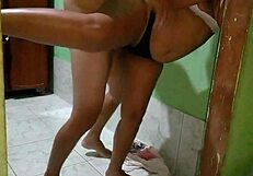 White blouse and tight sexy pants of young brunette secretary cause of office affair