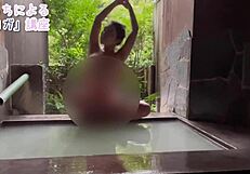 Acrobatic performance in the hot spring