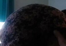 She strips naked, showing her teen brunette ass