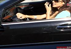 brunette latina teen with big natural tits gets picked up for cum on tits