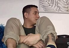 shorts socks gay feet at work in office with nylon see through