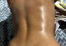 lunch break interracial backshots with oiled up babe