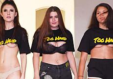 Watch this sexy latina and blonde bodybuilder getting wild in the bedroom. They bend over for intense action.