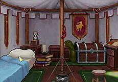 On the country ranch, the redhead anime girl faces a monster cock in this hentai game legend