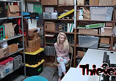 Hot Blonde Teen In Uniform Banging Hard In Shop For Freedom. Shoplyfter