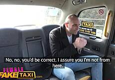 Does this Ozzie tourist cum in the busty blonde's mouth after taxi fucking?