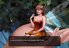 On the country ranch, the redhead anime girl faces a monster cock in this hentai game legend