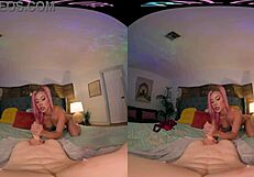 Vrallure gropes small tits intensely in pov masturbation